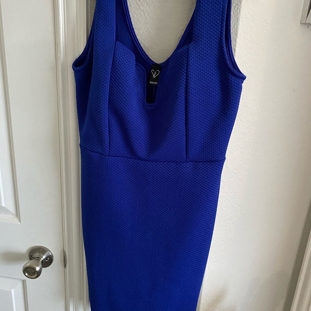 Blue Windsor mini dress